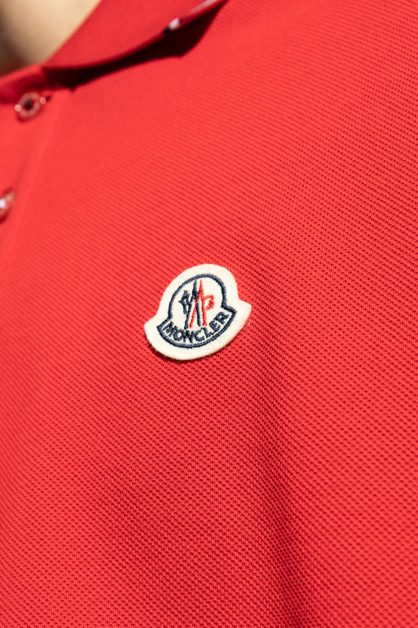 Red moncler polo mens on sale